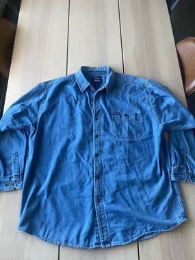 Vintage Cherokee men’s denim long sleeve shirt xl xl mens retro western shirt